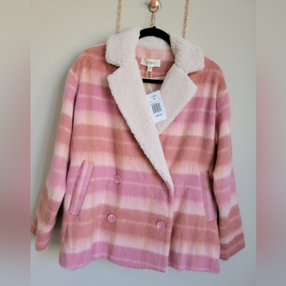 L Space plaid fuzzy jacket size xs - Picture 10 of 10